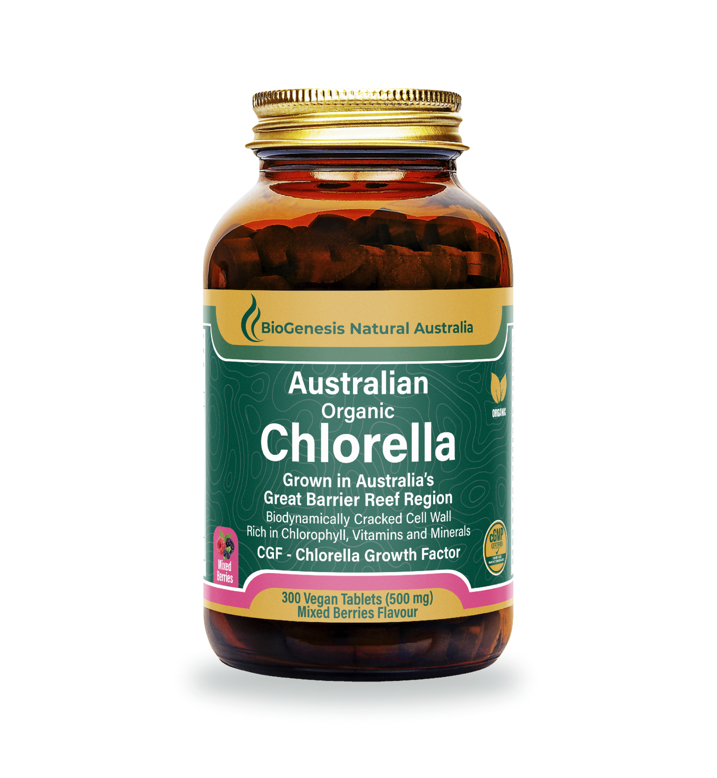 Australian Organic Chlorella Tablets - Mixed Berries, 300
