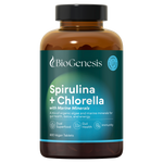 Organic Spirulina & Chlorella with Marine Minerals Tablets - 180 & 600