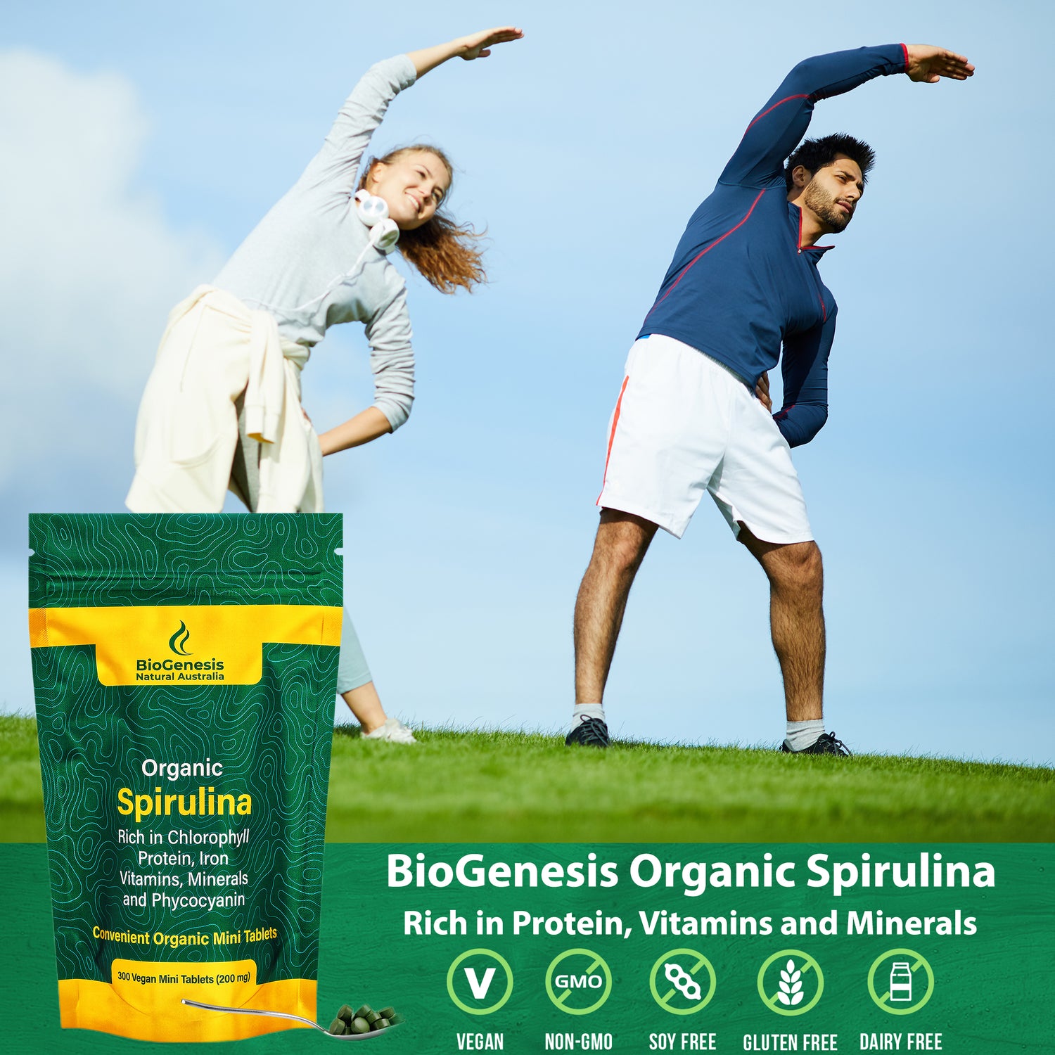 Spirulina Bio 1000 Compresse Pura Alga NO OGM NO - Foto 3