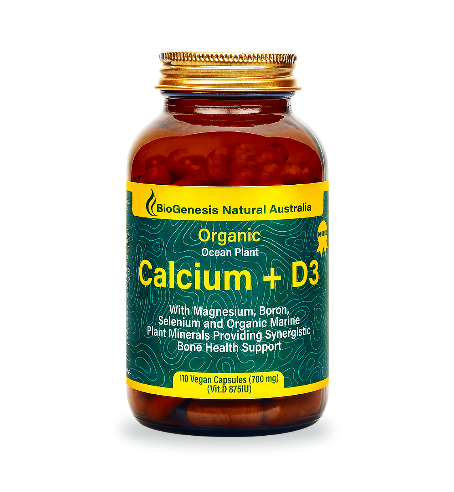 Organic Ocean Plant Calcium + D3 Capsules, 110 & 220