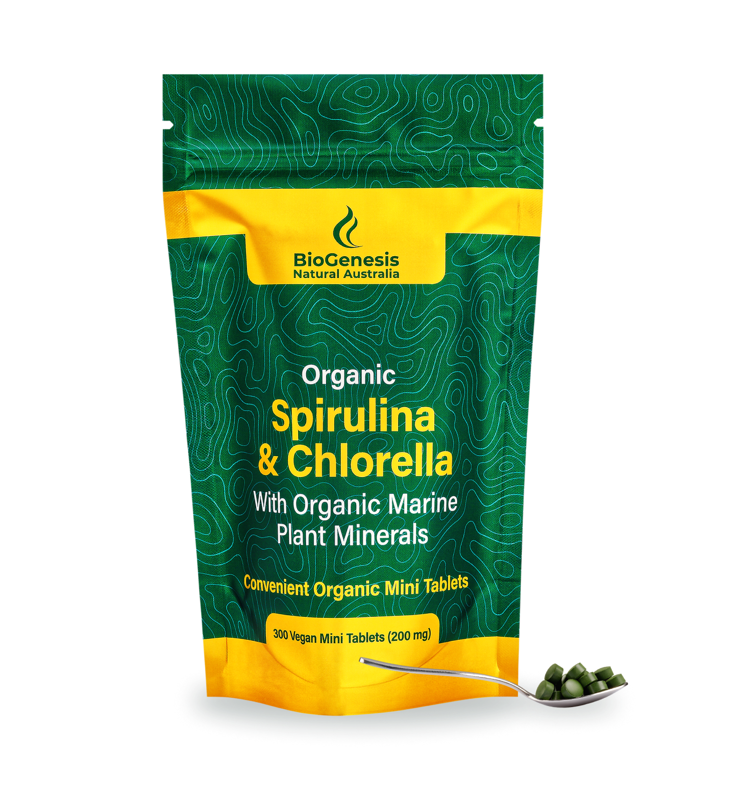 Organic Spirulina & Chlorella Mini Tablets, 300