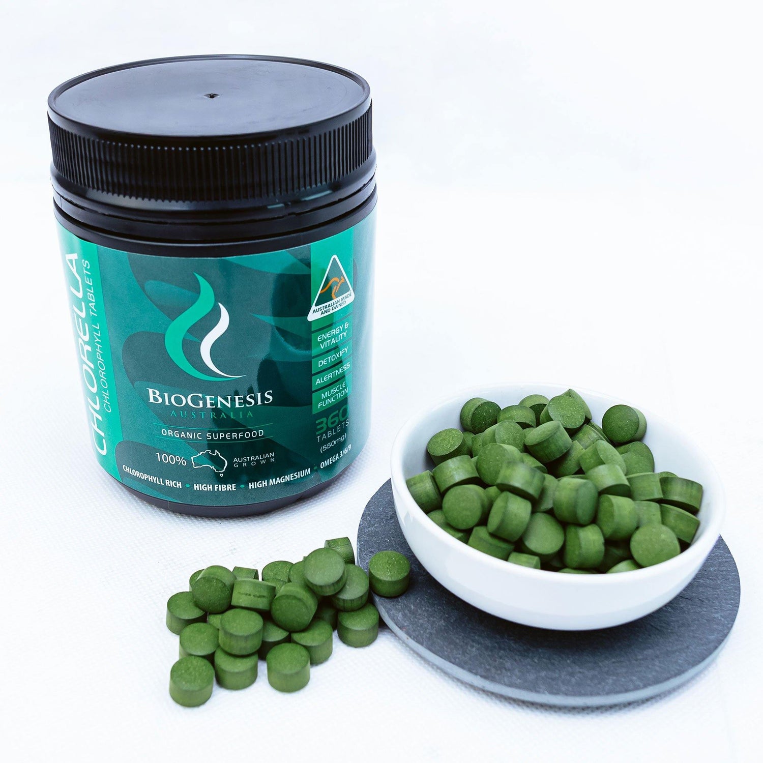 NATURAL CHLORELLA 180 TABLETS - BioGenesis